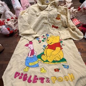 Vintage Y2K Disney Winnie the Pooh Piglet Sz XL oversized shirt or PJ DRESS 🍯